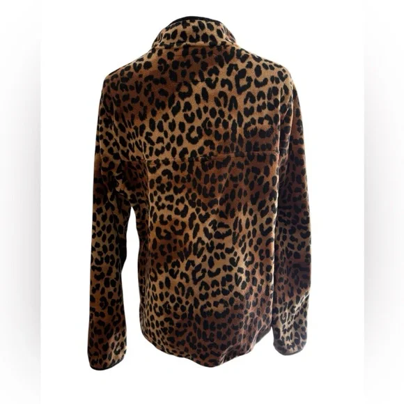 Lands’ End Snap Fleece – Leopard Print – Size M - Picture 5 of 7